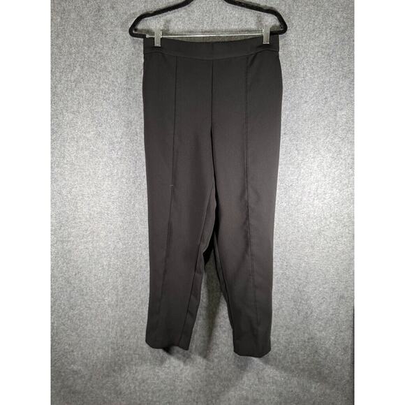 Ann‎ Taylor Pants Women Medium Black Pull On Tapered Leg Stretch Office Career - Picture 1 of 7